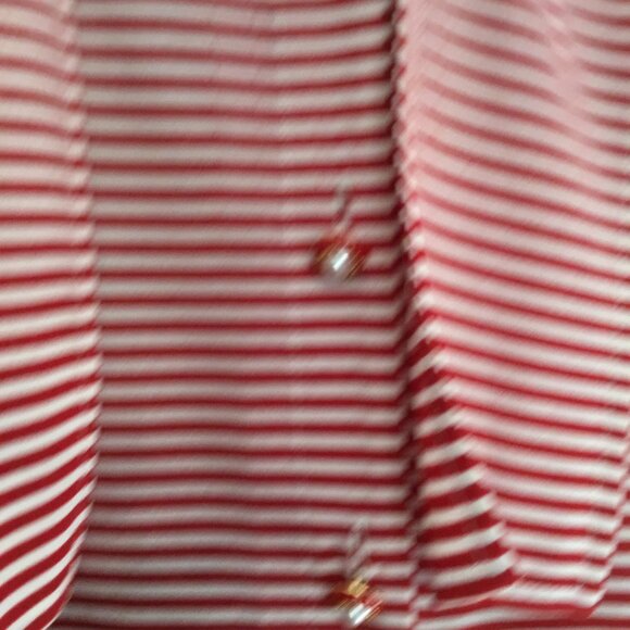 St John Red and White Striped Blouse - Picture 4 of 6